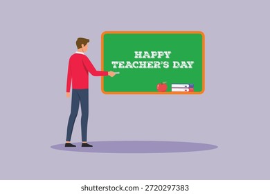  Teacher Day Concept Farbige, flache Vektorgrafik einzeln