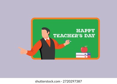  Teacher Day Concept Farbige, flache Vektorgrafik einzeln