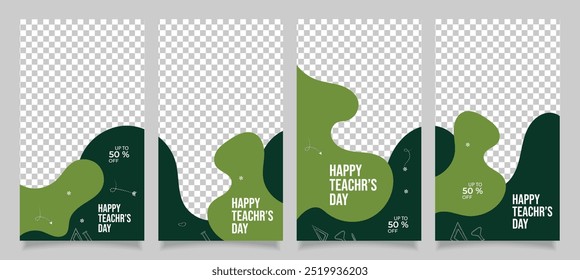 teacher day social media instagram stories design collection