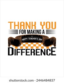 Teacher day tshirt design concept with lettering