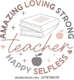 Teacher Design , Teacher SVG,Retro Teacher 