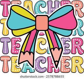 Teacher Design , Teacher SVG,Retro Teacher 