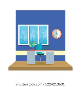 teacher desk in the classroom