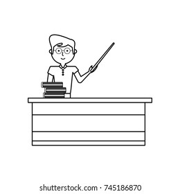 teacher at desk icon