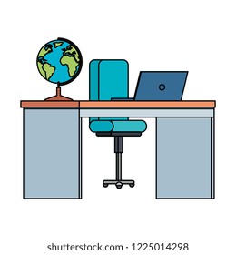 teacher desk isolated icon