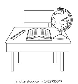 Teacher desk of school design vector illustrator