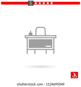 teacher desk vector icon