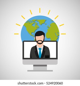 teacher ducation online global vector illustration eps 10