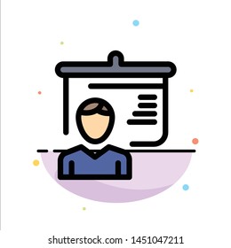 Teacher, Education, Presentation, School Abstract Flat Color Icon Template