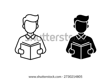 Teacher Education Professor School Learning Minimalist Outline and Solid Icon