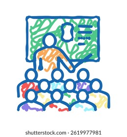 teacher educational lesson doodle icon sketch vector. teacher educational lesson sign. isolated symbol illustration