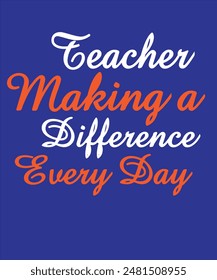 Teacher eps vector tshirt design