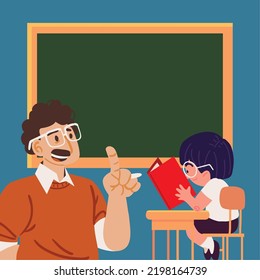 teacher explain a student in classroom