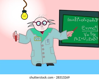 The teacher explains a new material at school