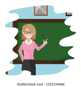 teacher explaning lesson in the school classroom