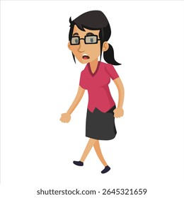 teacher female cartoon character illustration