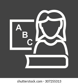 Teacher, female, classroom icon vector image. Can also be used for professionals. Suitable for web apps, mobile apps and print media.