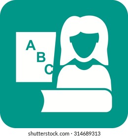 Teacher, female, classroom icon vector image. Can also be used for professionals. Suitable for web apps, mobile apps and print media.