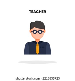 Teacher flat icon. Vector illustration on white background.