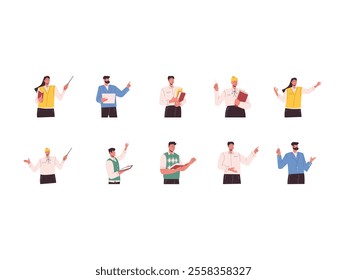 Teacher Flat Illustration Element Set