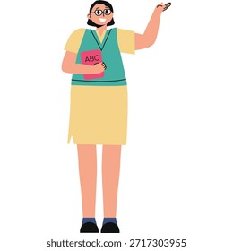 Ilustración multicolor plana del profesor