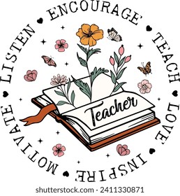 Teacher, Floral Booksg, Teacher life , Love kids, Wildflowers, Teaching, Motivational, Back To School.