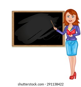 Teacher in front of blackboard 