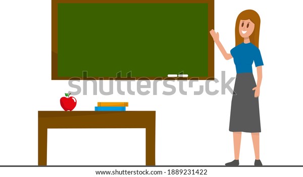 Teacher Front Blackboard Vector Illustration Stock Vector Royalty Free 1889231422 Shutterstock 9048