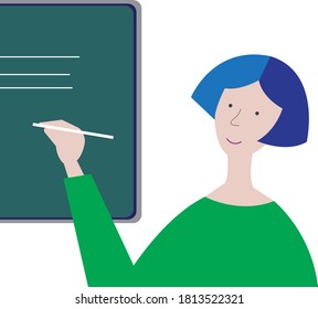 Lehrer vor der Tafel. Vektorgrafik.