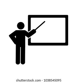 Teacher at the front of Class Icon Vector Template