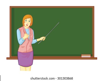 Teacher in front of classroom