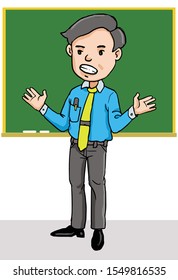 Teacher in the front of classroom are teaching