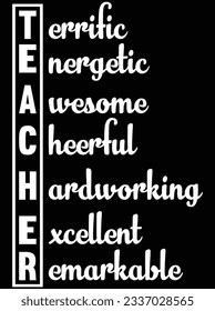 Teacher funny definition vector art design, eps file. design file for t-shirt. SVG, EPS cuttable design file
