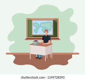 teacher in the geography class