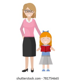Teacher and girl design