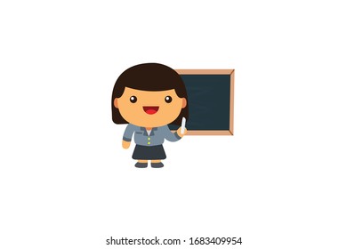 Teacher Girl Profession Vector Illustration