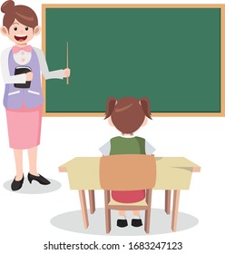 Teacher give extra class on her student vector illustration
