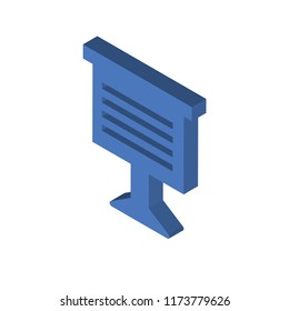 Teacher giving lecture isometric left top view 3D icon