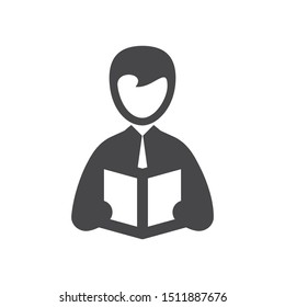 Teacher giving lecture vector icon, simple sign for web site and mobile app.