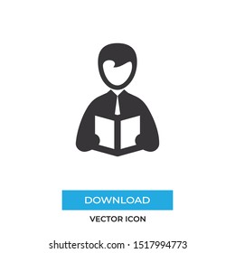 Teacher giving lecture vector icon, simple sign for web site and mobile app.