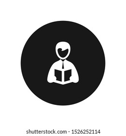 Teacher giving lecture vector icon, simple sign for web site and mobile app.