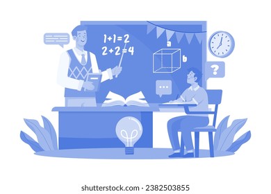 Teacher giving a lesson to students