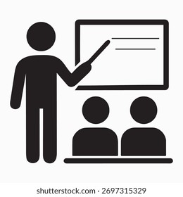 Teacher Giving Presentation to Students Icon