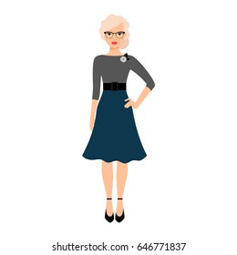 The teacher in glasses isolated vector illustration on white background
