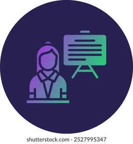Teacher Glyph Circle Gradient Icon