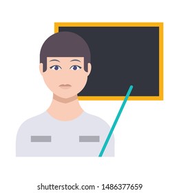 teacher glyph flat vector icon