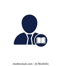 imagen vectorial de diseño de iconos de glifo de profesor