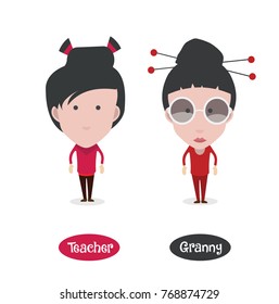 Teacher and Granny figure avatars