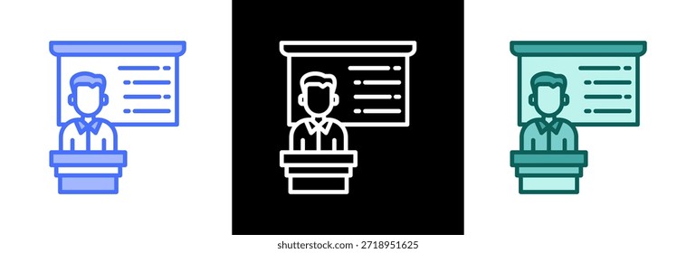 Ilustração do vetor triplo do ícone de orientação do professor