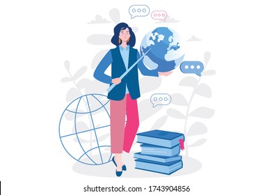 Teacher,  happy teacher's day, Vector illustration for web banner, infographics, mobile. 